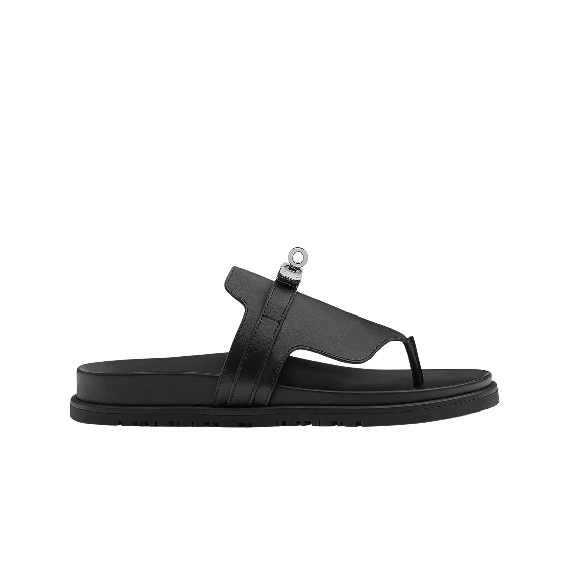 Hermes Empire Sandal Calfskin & Palladium Noir