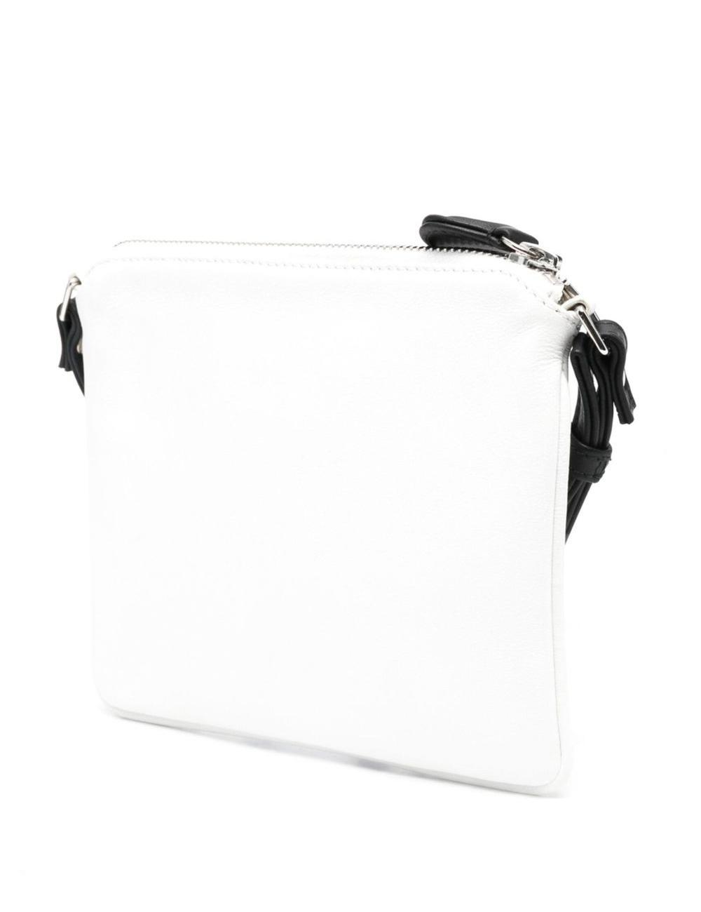 logo-plaque leather shoulder strap