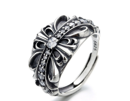 Floral Ring Pavedia & Ruby