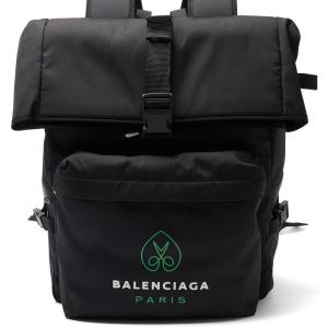 Balenciaga Men's Logo Print Messenger Backpack In Black