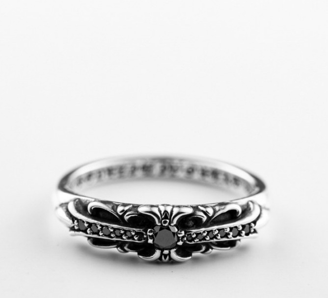 Baby Floral Ring Pave Black Diamond (After)