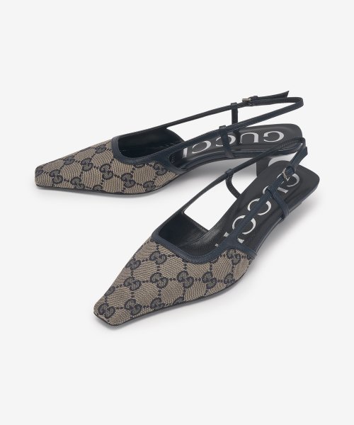 WOMEN'S GG SLINGBACK PUMP - Beige Blue 
