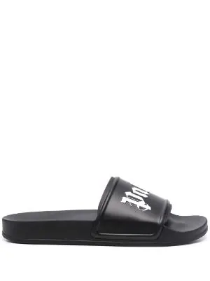 Logo-print slider sandals