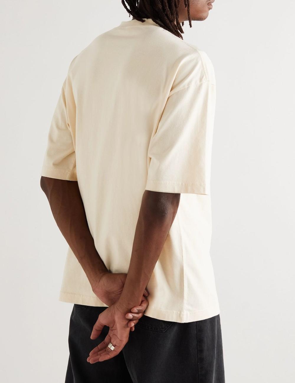 Embroidered Organic Cotton Jersey T-Shirt - Neutrals