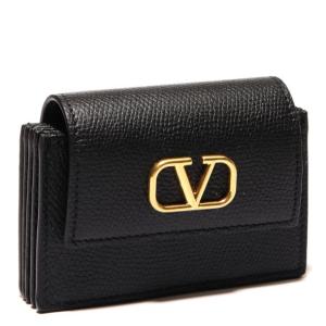 V logo card wallet Black