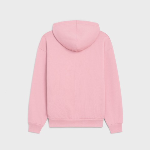 CELINE LOOSE HOODIE - COTTON FLEECE BLOSSOM PINK/ OFF WHITE