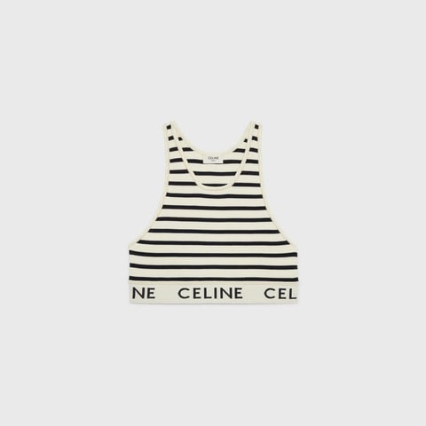 CELINE MESH SPORTS BRA CREAM / NAVY