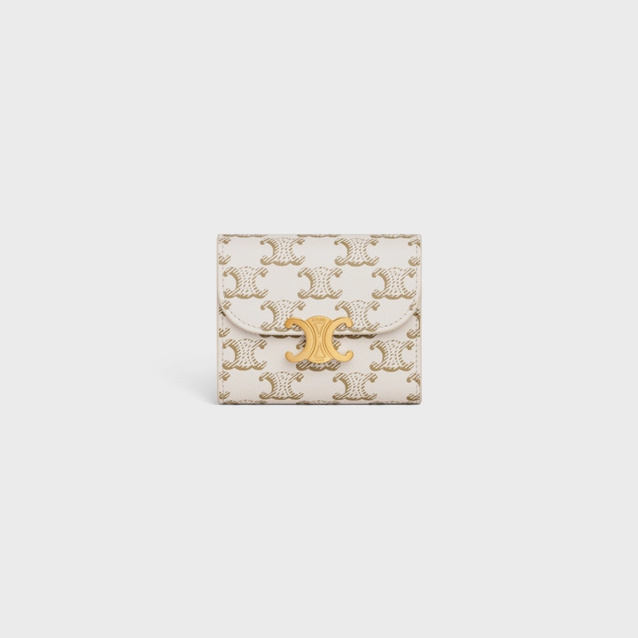 SMALL WALLET TRIOMPHE IN TRIOMPHE CANVAS - TAN