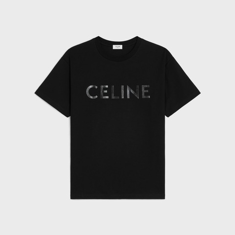 CELINE LOOSE VINYL T-SHIRT - COTTON JERSEY BLACK