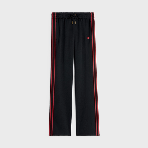 TRIOMPHE TRACK PANTS - DOUBLE-SIDED JERSEY BLACK/RED
