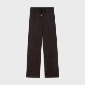 FLARE TRIOMPHE JOGGING PANTS - TECHNICAL JERSEY BLACK/BROWN