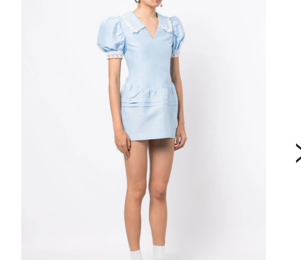 blue puff mini dress