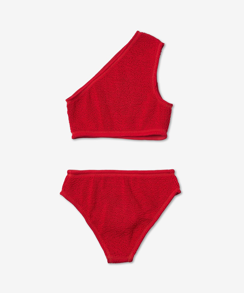 Women's One Shoulder Swimsuit - Red