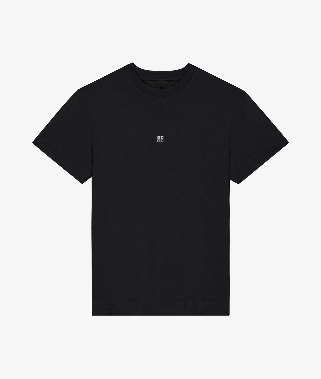 Logo embroidered short-sleeved T-shirt black