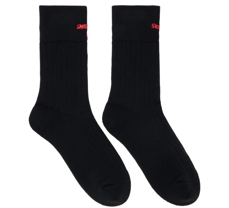 black logo socks