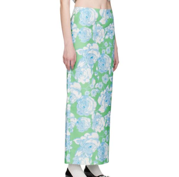 green floral maxi skirt