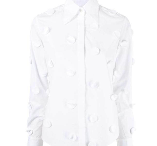 polka dot appliqué shirt