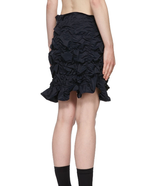Navy Ruched Skirt