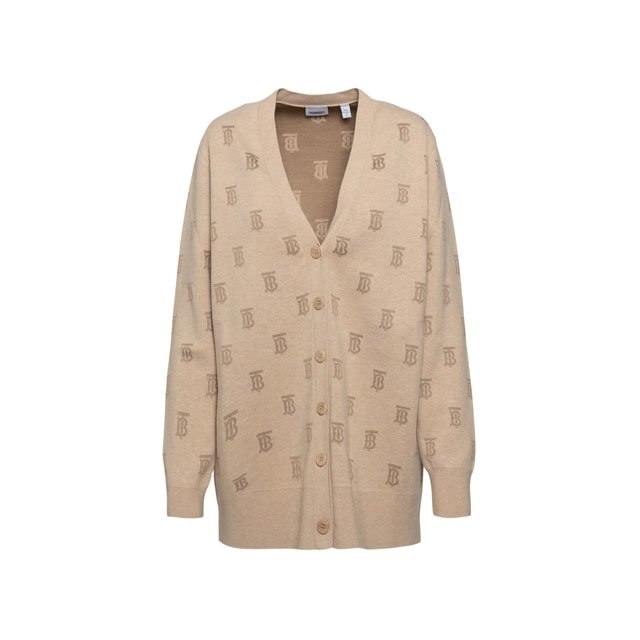 Monogram Wool Silk Blend Oversized Cardigan free