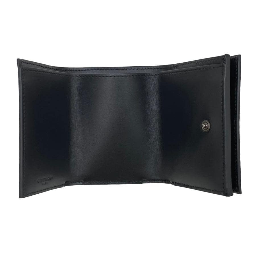 chain coated canvas compact wallet