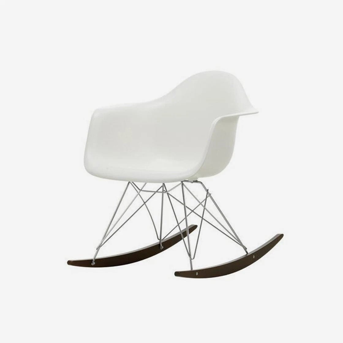 Vitra Eames Plastic Armchair RAR Dark Maple Rocking White
