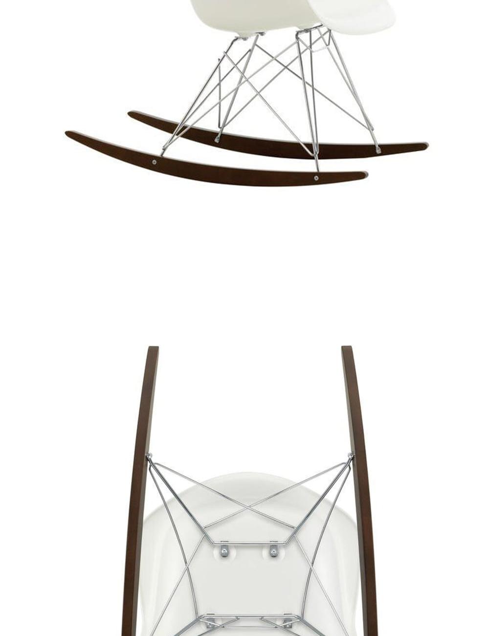 Vitra Eames Plastic Armchair RAR Dark Maple Rocking White