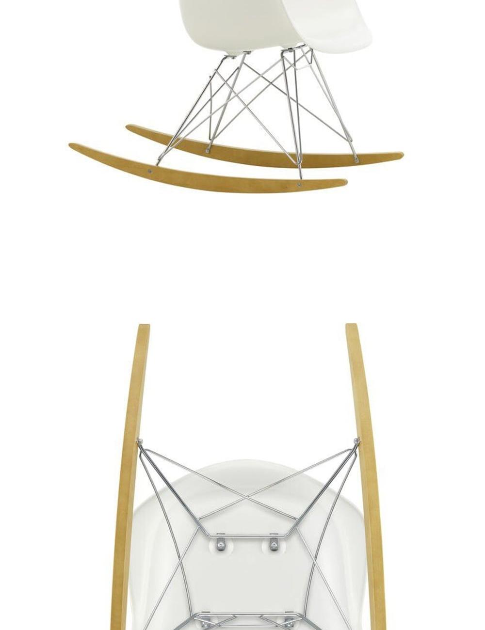 Vitra Eames Plastic Armchair RAR Golden Maple Rocking White