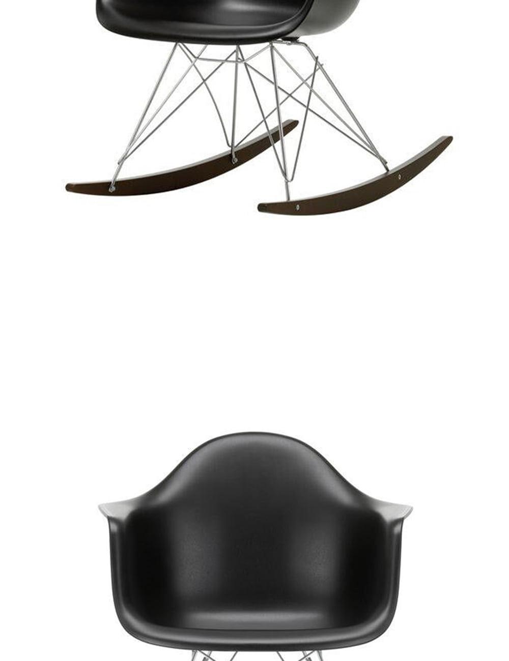 Vitra Eames Plastic Armchair RAR Dark Maple Rocking Deep Black