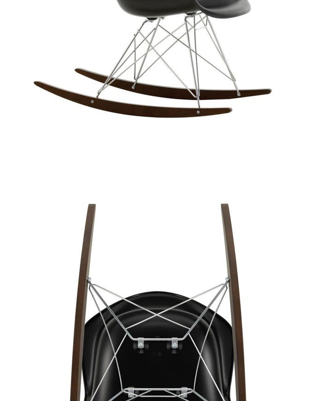 Vitra Eames Plastic Armchair RAR Dark Maple Rocking Deep Black