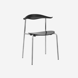 Carl Hansen & Son CH88T Chair Stainless Steel Oak & Black Painted Finish