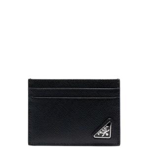 Prada Saffiano Leather Card Holder Black