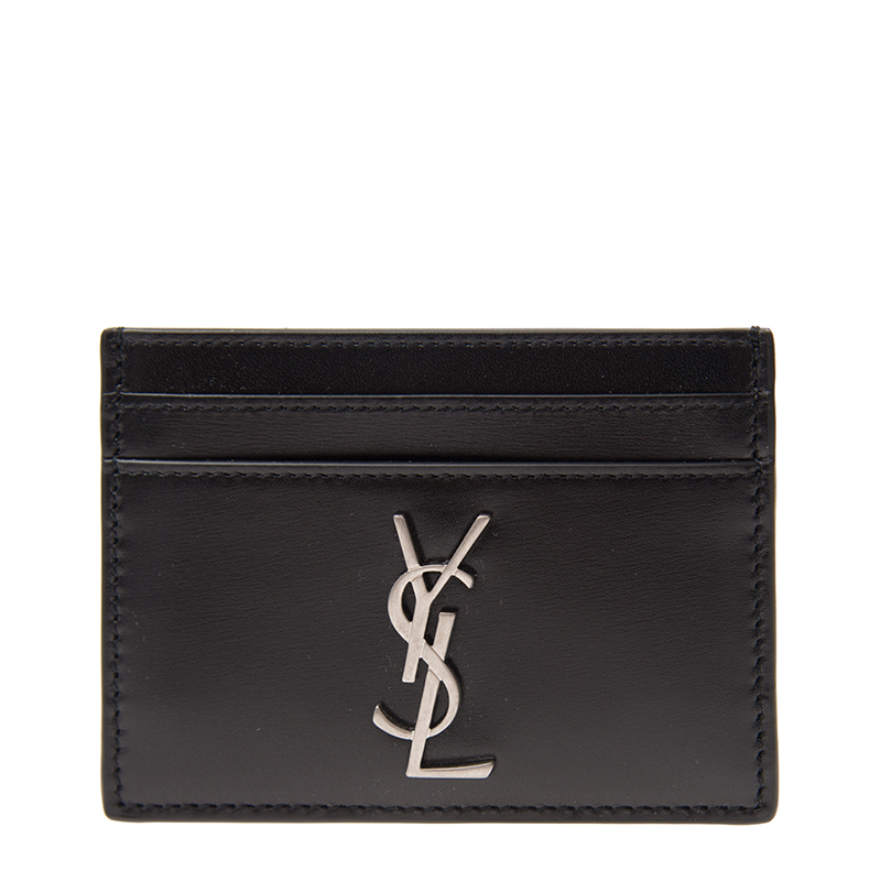 Saint Laurent Monogram Card Case in Smooth Leather Black