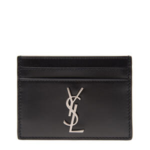 Saint Laurent Monogram Card Case in Smooth Leather Black