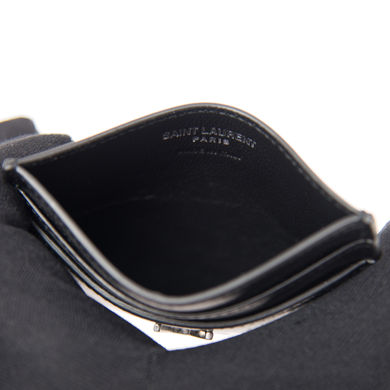 Saint Laurent Monogram Card Case in Smooth Leather Black