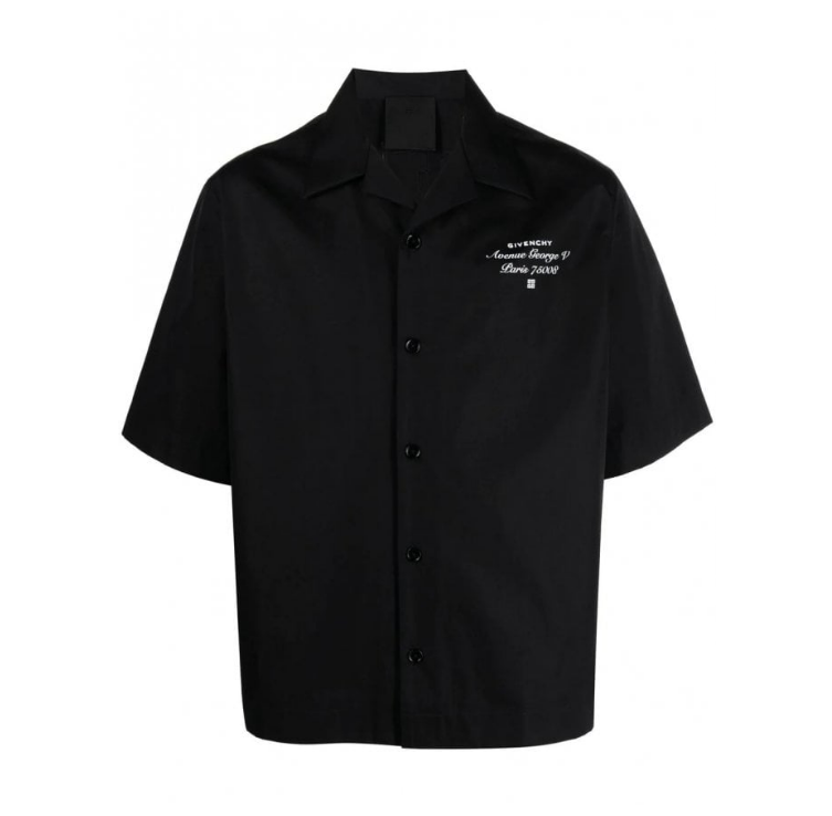 back logo embroidered short-sleeved shirt
