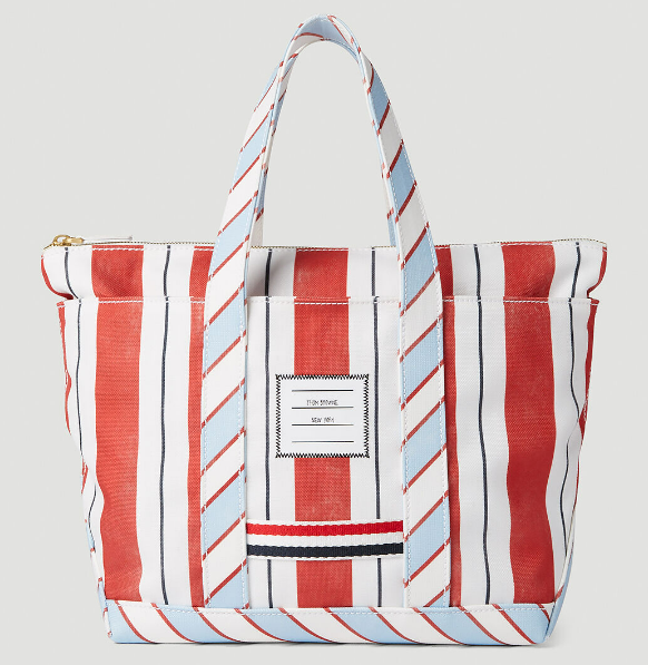 WASHED STRIPED CANVAS SMALL TOOL TOTE