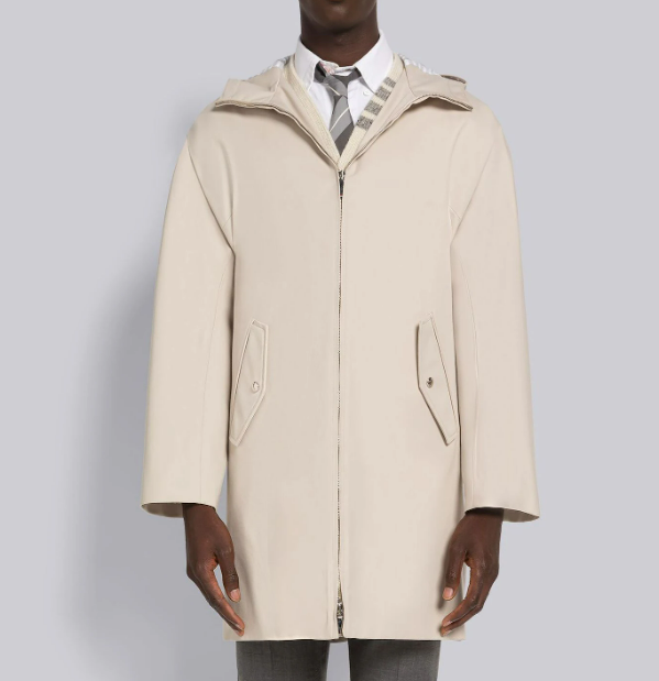 WATERPROOF COTTON TWILL T-DART HOODED SWIM PARKA
