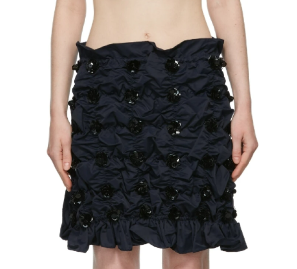 Navy Ruched Skirt