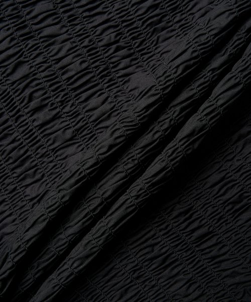 Ganni Cotton Poplin Open-Neck Smocked Shirt - Black 