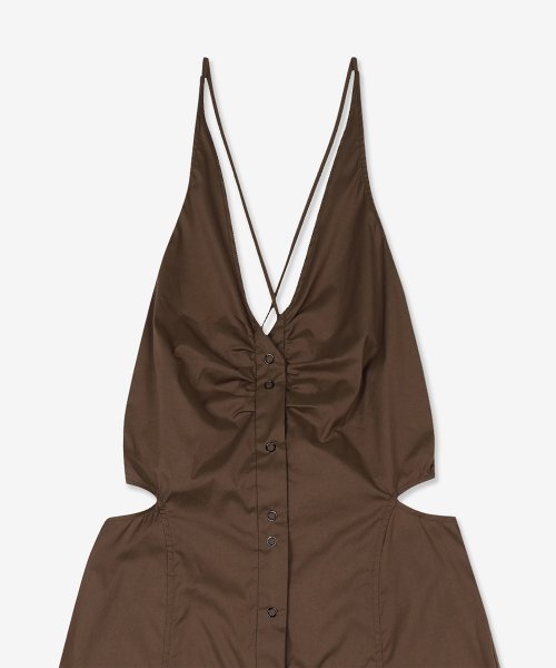 Women's Stretch Cotton Dress - Teak