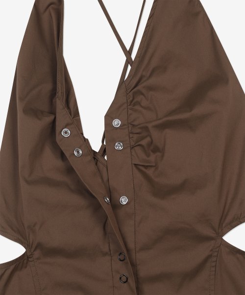 Women's Stretch Cotton Dress - Teak