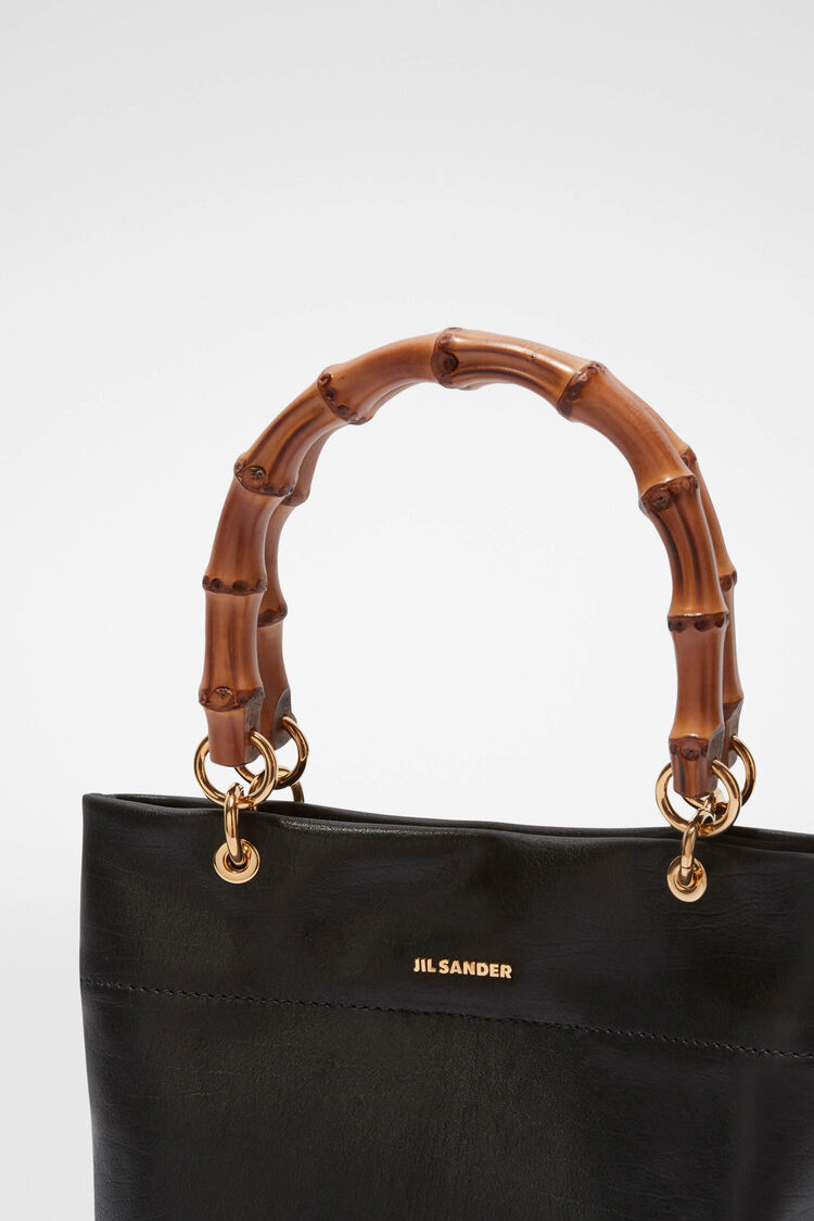 Small leather tote bag with embossed Jil Sander logo