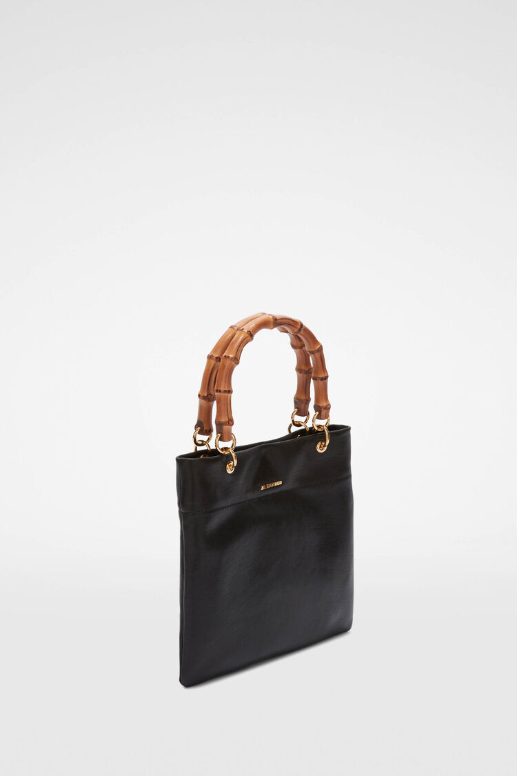 Small leather tote bag with embossed Jil Sander logo