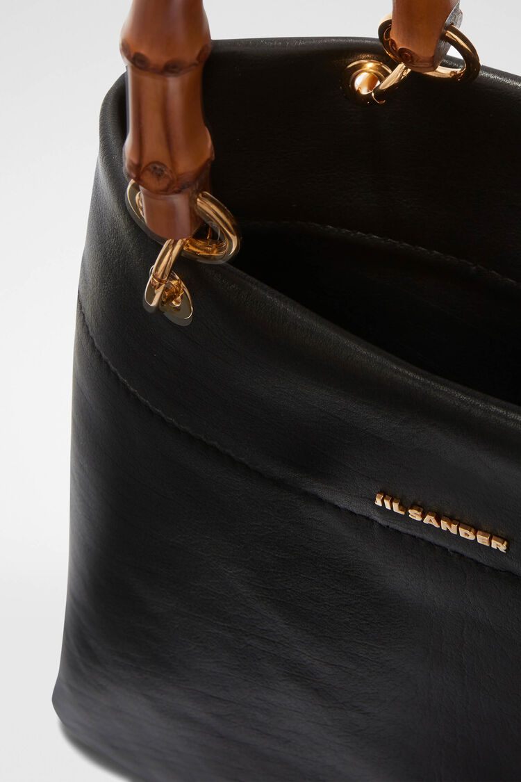 Small leather tote bag with embossed Jil Sander logo
