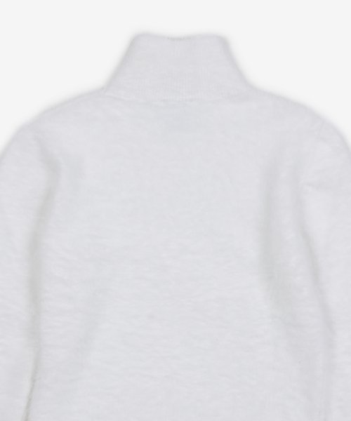 Women's hairy slim knit - white