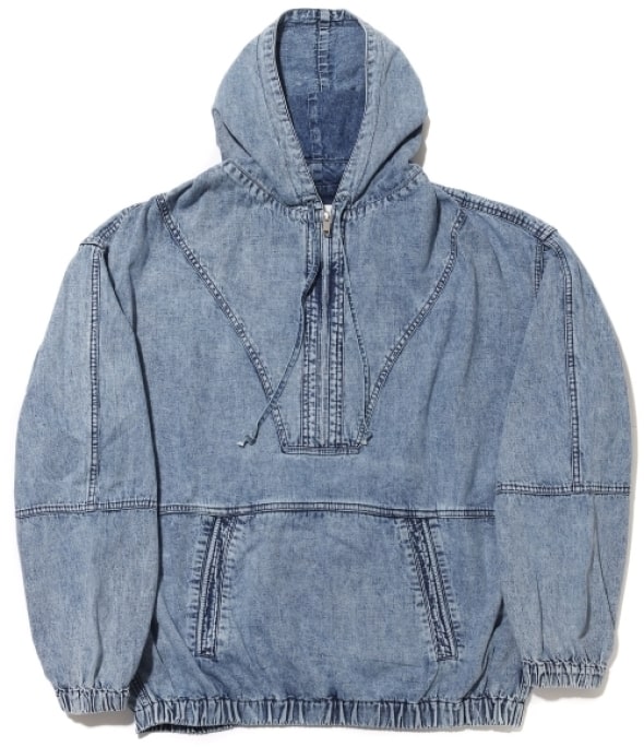 blood denim hooded sweatshirt