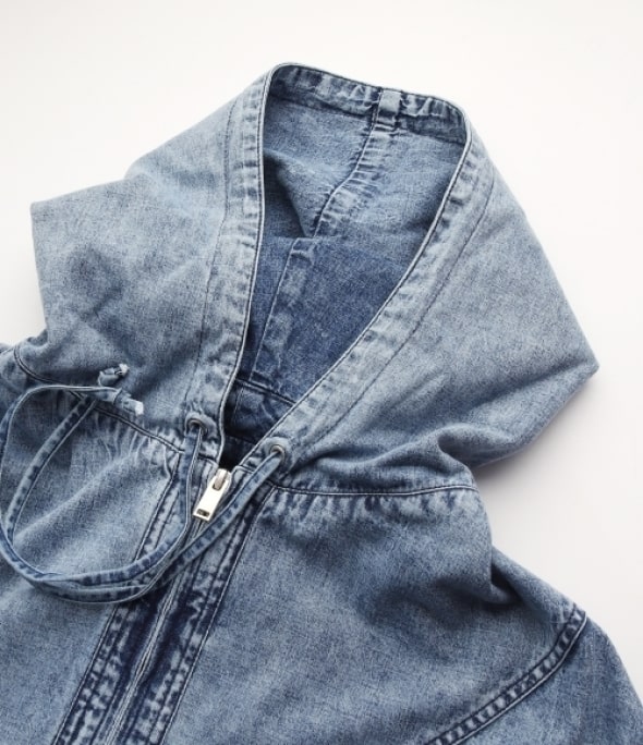 blood denim hooded sweatshirt