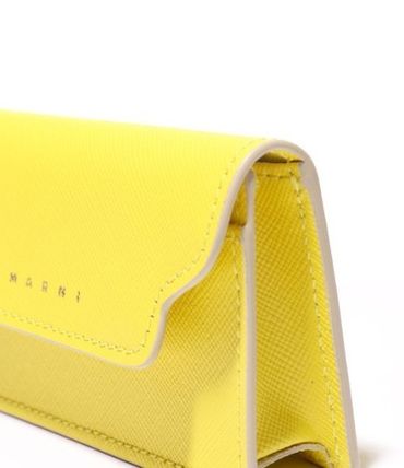 Saffiano trunk card case yelloww