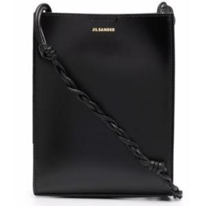 Small leather shoulder and crossbody bag with handmade knotted strap and embossed Jil Sander logo