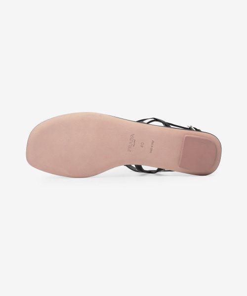 Women's Triangle Logo Flat Sandal - Black